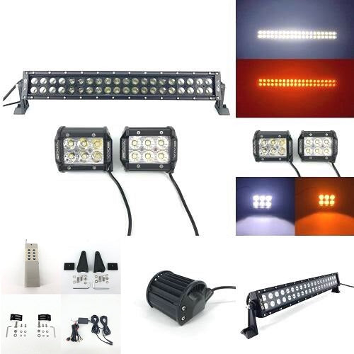 Package of 1 Dual Color Light Bar & 2 Pack 4 Inch 30W LED Pods-Vivid Light Bars