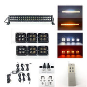 Package of 1 Dual Color Light Bar & 6 Pack 3.2 Inch 20W LED Pods-Vivid Light Bars
