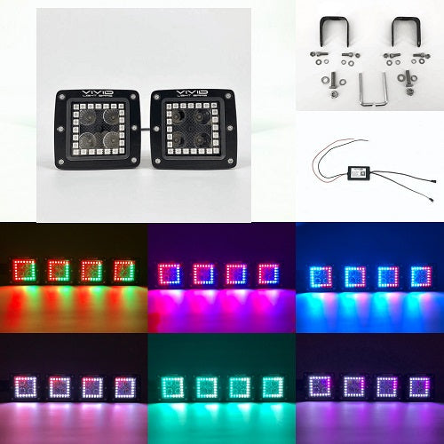 3.2" 20W Chasing Halo RGB LED Pods-Vivid Light Bars