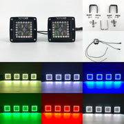 3" 20W 4D RGB Halo Pods with Bluetooth App Remote Control - Vivid Light Bars