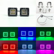 3.2" 30w RGB Halo Led Pods Cubes With Bluetooth Remote Control-RGB Halo Pods-Vivid Light Bars