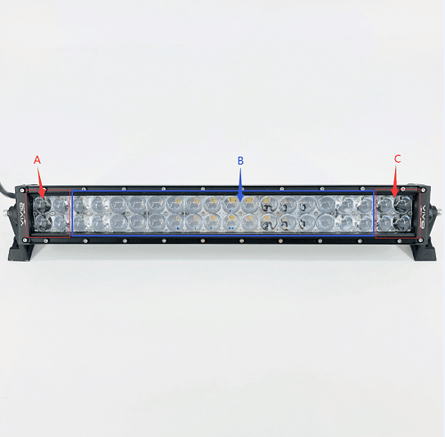 Dual Row 7" to 54" Strobe Cree Light Bar-Middle soild white, Two Sides flash amber/red/blue/green-New Arrival-Vivid Light Bars