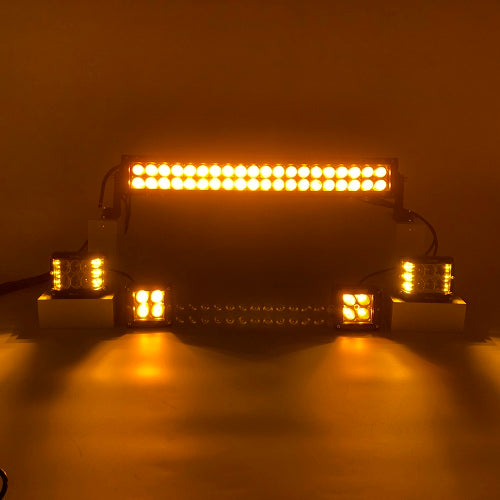 Package of 1 Dual Row Dual Color Light Bar & 2 Pack 3.75'' 48W side shooter ditch LED Pods + 2 Pack 3.2'' 20W LED Pods