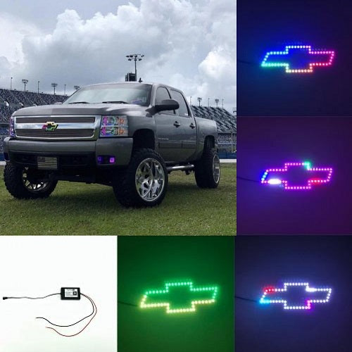 Chevy bowtie emblem rgb chasing flow halo with bluetooth controller-Vivid Light Bars