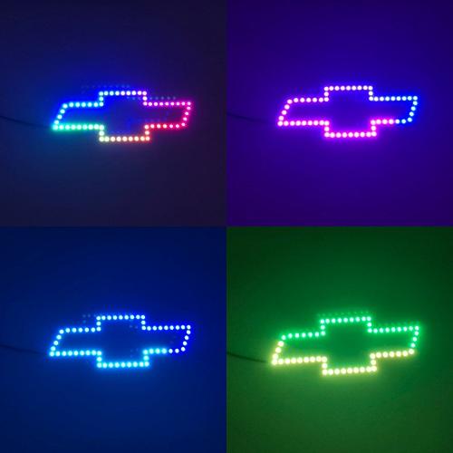 Chevy bowtie emblem rgb chasing flow halo with bluetooth controller-Vivid Light Bars