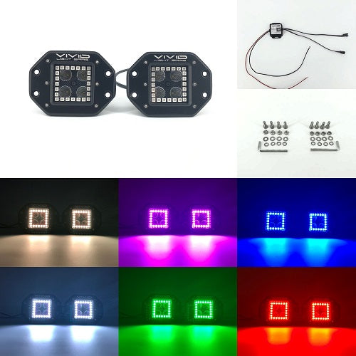 3.2" 20w Flush Mount RGB LED Pods-Vivid Light Bars