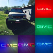 GMC Emblem RGB LED Logo Light Chase Flow Pattern with Bluetooth App remote control-halo headlight kits-Vivid Light Bars