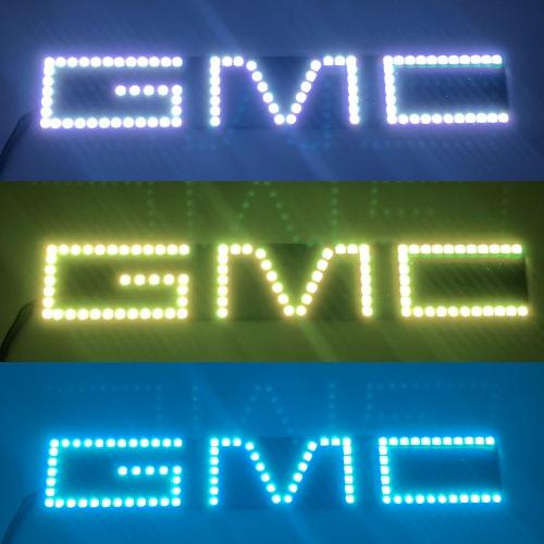 GMC Emblem RGB LED Logo Light with Bluetooth App remote control-halo headlight kits-Vivid Light Bars