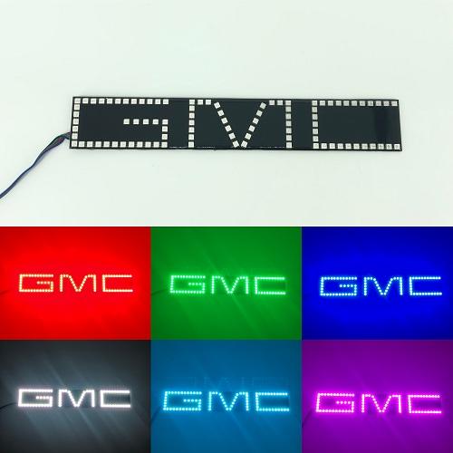 GMC Emblem RGB LED Logo Light with Bluetooth App remote control-halo headlight kits-Vivid Light Bars