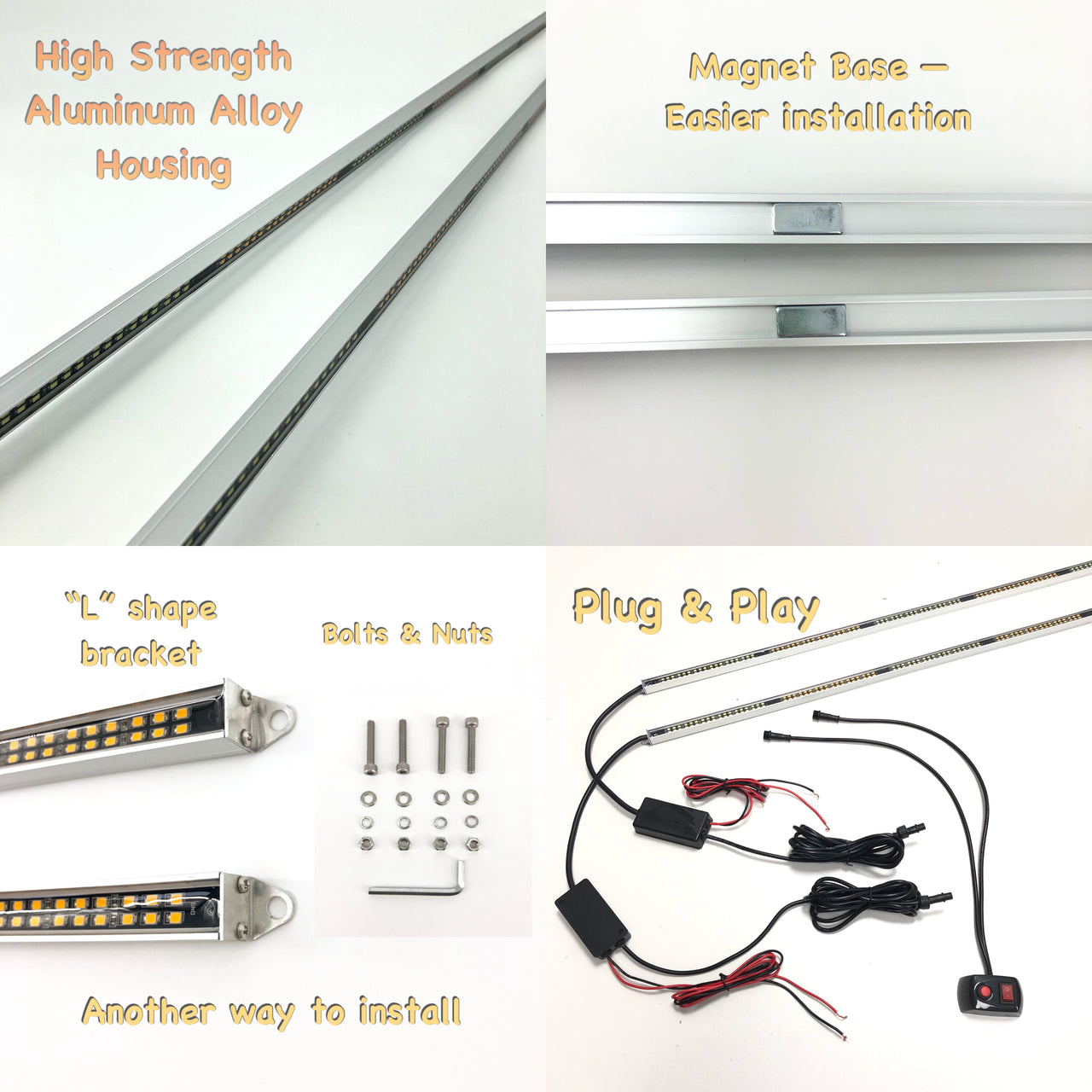 HighPerforming LED Running Board Light Stick 2 Pack vivid