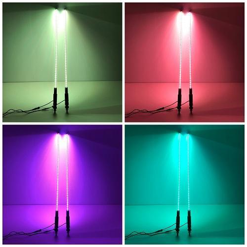 Super Bright led whip light Heavy-Duty Barrel Spring Mounting Base RGB LED Atv Whips light (2 pack) - Vivid Light Bars