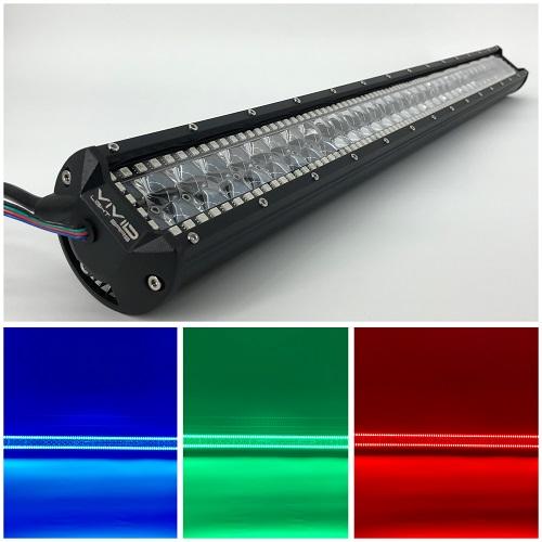 New 6.5"/ 9"/ 11.8"/ 14.5"/ 17.3"/ 20"/ 22.5"/ 28"/ 30.7"/ 36"/ 44"/ 50" 4D Lens Slide Bracket RGB Halo Light Bar-New Arrival-Vivid Light Bars