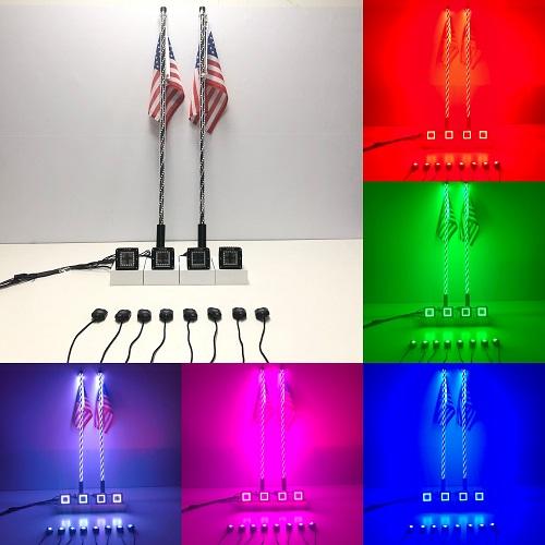 Package Deal of RGB LED Pods & RGB Rock Light Kits & RGB LED Whip Lights With Bluetooth App Remote Control-Vivid Light Bars