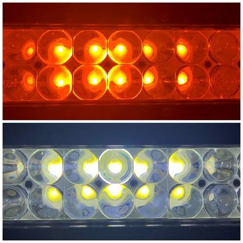 Package of 1 4D Lens Slide Bracket Dual Color Straight Light Bar & 4 Pack 4" 30W LED Pods-Vivid Light Bars