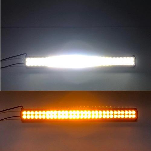 Package of 1 4D Lens Slide Bracket Dual Color Straight Light Bar & 4 Pack 4" 30W LED Pods-Vivid Light Bars