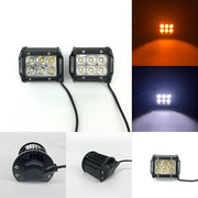 Package of 1 4D Lens Slide Bracket Dual Color Straight Light Bar & 4 Pack 4" 30W LED Pods-Vivid Light Bars
