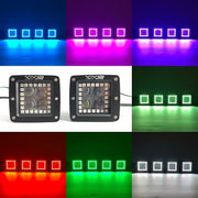 Package of 1 4D Lens Slide Bracket RGB Halo Light Bar & 4 Pack RGB Halo Pods with Bluetooth App Remote Control-package deal-Vivid Light Bars