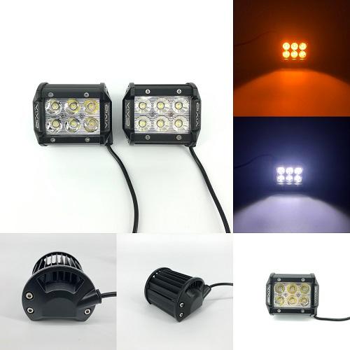 Package of 1 Dual Color Light Bar & 2 Pack 4 Inch 30W LED Pods-Vivid Light Bars