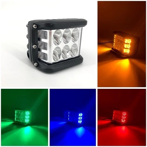 Package of 1 Single Row 4D Lens Dual Color Light Bar & 4/6/8 Pack 3.75“ 48W side shooter ditch LED Pods-Vivid Light Bars
