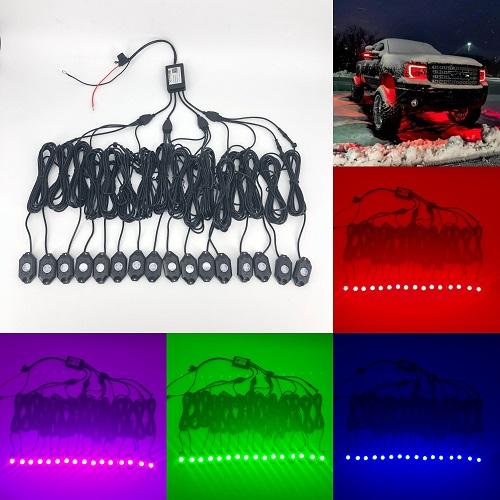 rgb rock lights (16 packs ) - Vivid Light Bars