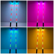 RGB Chasing Spiral LED Whip lights with Heavy-Duty Barrel Spring Mounting Base (2pack) - Vivid Light Bars