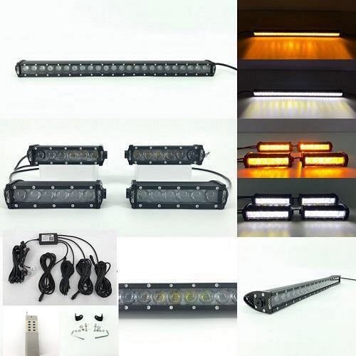 Package of 1 Single Row 4D Lens Dual Color Light Bar & 4 Pack 7.3" Light Bars-Vivid Light Bars