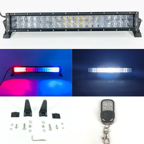 Dual Row 7" to 54" Strobe Cree Light Bar-Middle soild white, Two Sides flash amber/red/blue/green-New Arrival-Vivid Light Bars