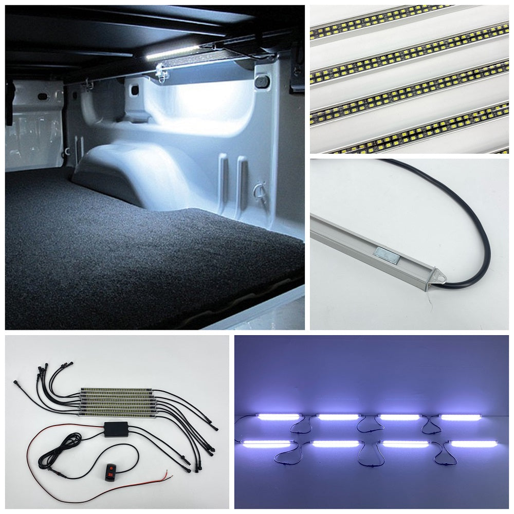 13" led truck bed light ultra thin mini kit strong magnetic base ( 4 packs ) - Vivid Light Bars
