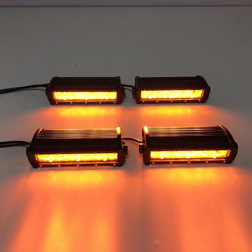 Upgrade 4 Pack 7.3" 4D Single Row Color Changing Alternate Flash LED Light Bar With Anti-interference Controller-LED Lights Pods & Jeep Headlight-Vivid Light Bars