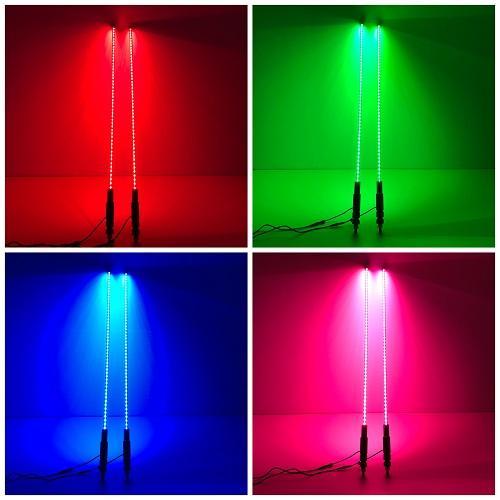 Super Bright led whip light Heavy-Duty Barrel Spring Mounting Base RGB LED Atv Whips light (2 pack) - Vivid Light Bars