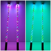 RGB Chasing Spiral LED Whip lights with Heavy-Duty Barrel Spring Mounting Base (2pack) - Vivid Light Bars